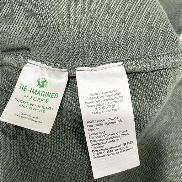 J.Crew NWOT University terry long lightweight cutoff shorts with Crew Logo sz L - Picture 4 of 4